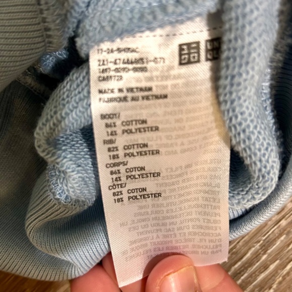 Uniqlo Baby Blue Sleeveless Hoodie - Picture 3 of 4